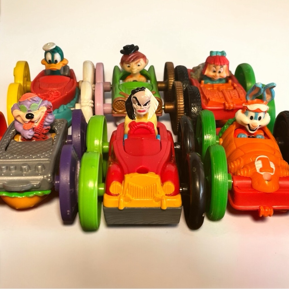 Vintage Tiny Toons Toon Adventures Flip Cars 90’s McDonalds Toys Looney Tunes